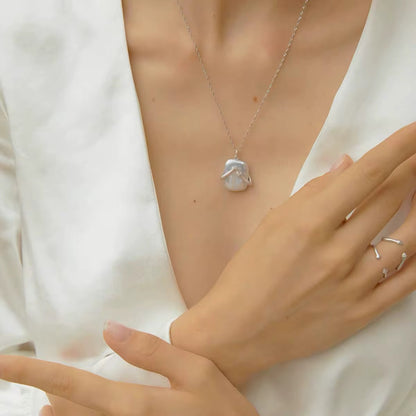Pearl Hug Pendant Necklace