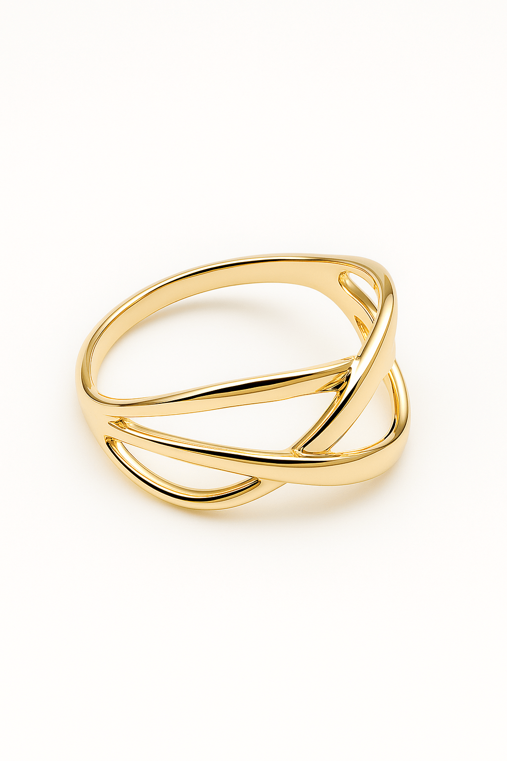 Wrap Cross Ring in 14k Gold-Plated Sterling Silver, featuring a stylish and modern design.