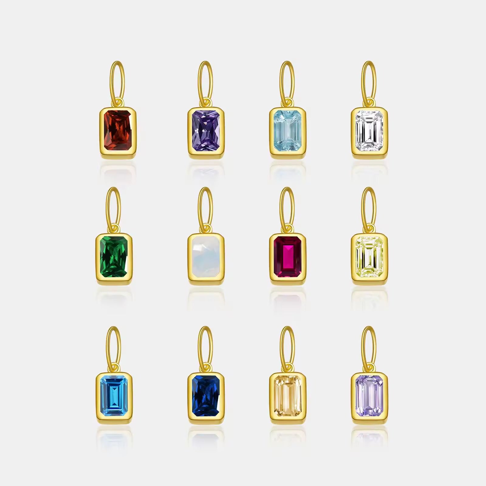 Birthstone Charm 925 Sterling Silver