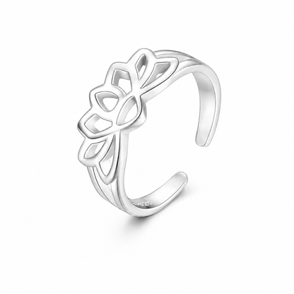 Lotus Toe Ring — Sterling Silver