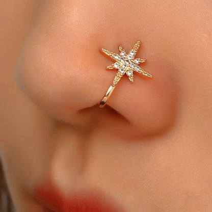 Starburst Nose Ring — 14K Gold Plated Sterling Silver