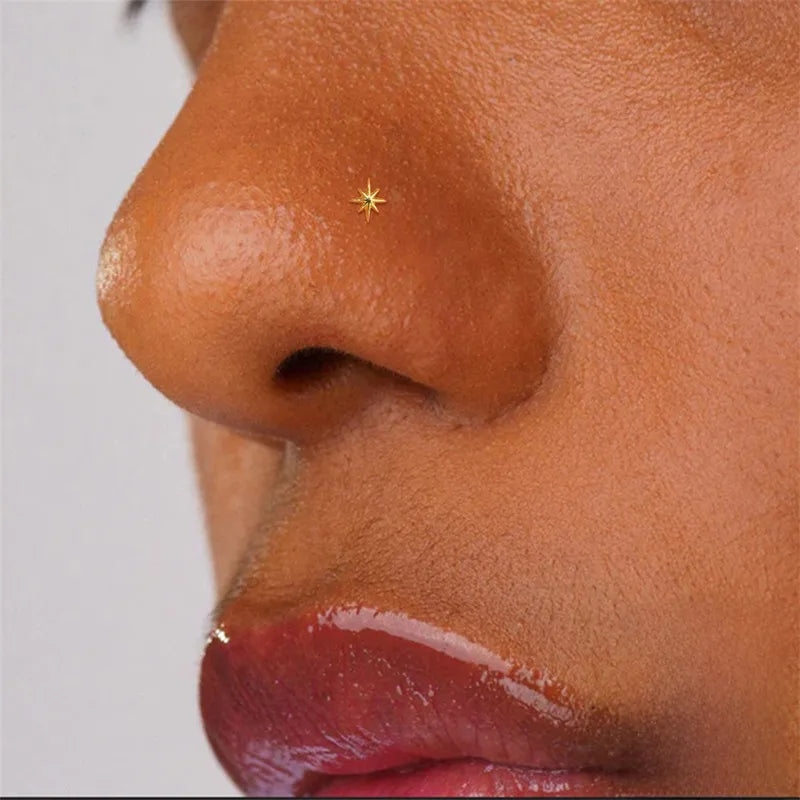 Star Nose Screw Stud — 14K Gold Plated Sterling Silver