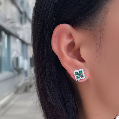Four-Leaf Clover Stud Earrings Sterling Silver