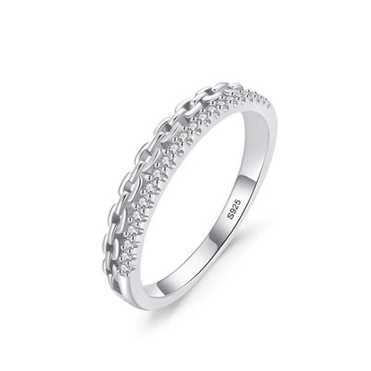 Pavé CZ Stackable Ring Sterling Silver