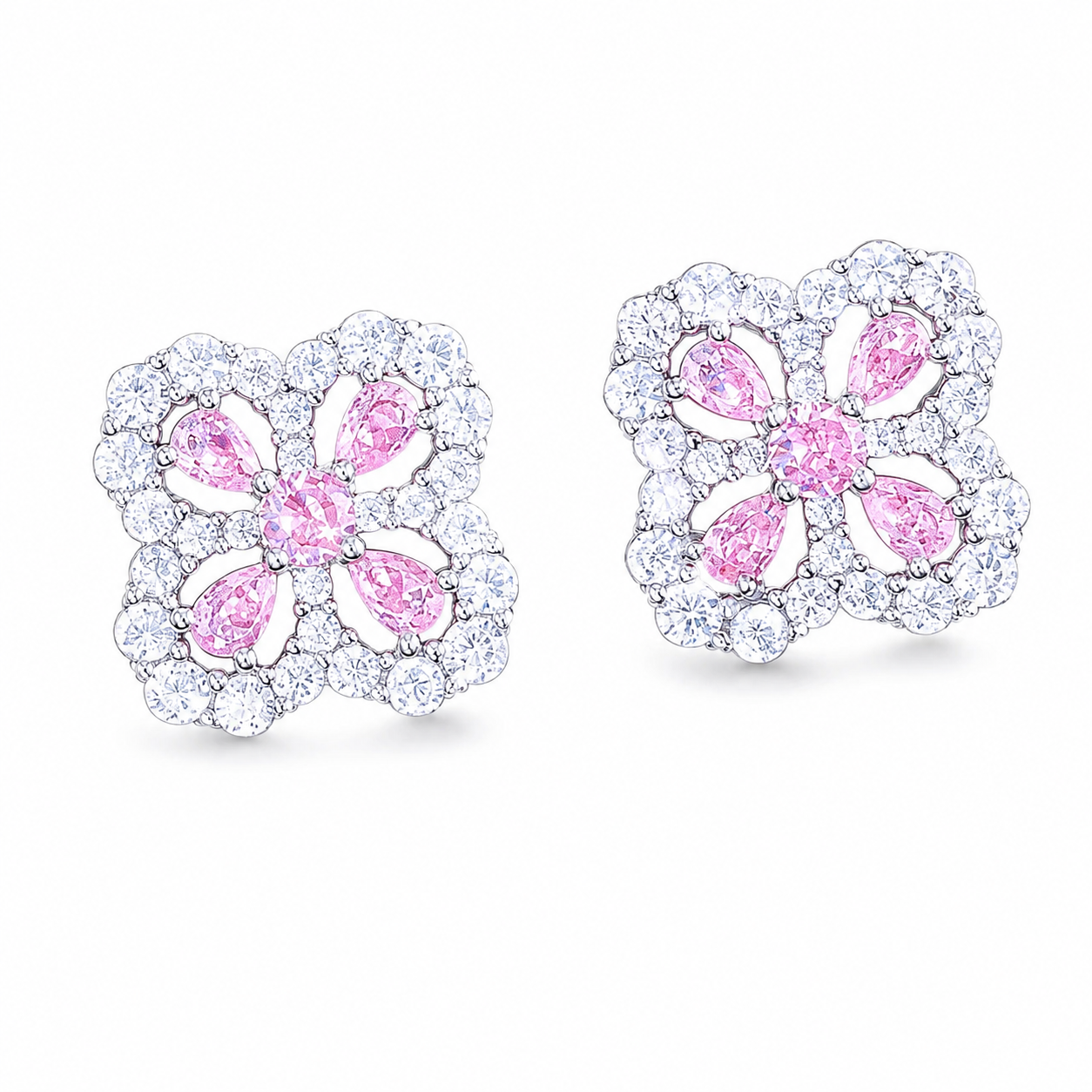 Four-Leaf Clover Stud Earrings Sterling Silver