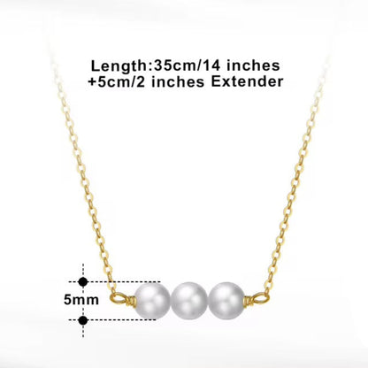 Three Pearl 14k Gold-Plated
