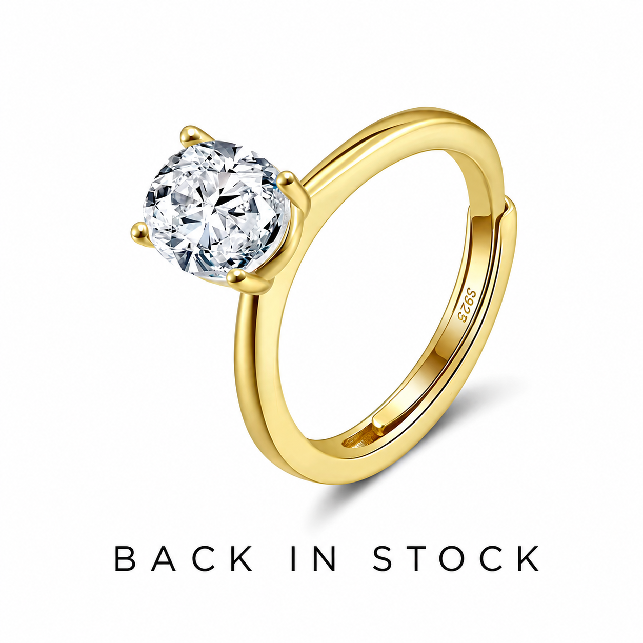 Oval Solitaire Ring — Premium CZ, Sterling Silver