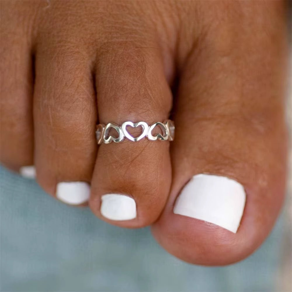 Open Hearts Toe Ring — Sterling Silver