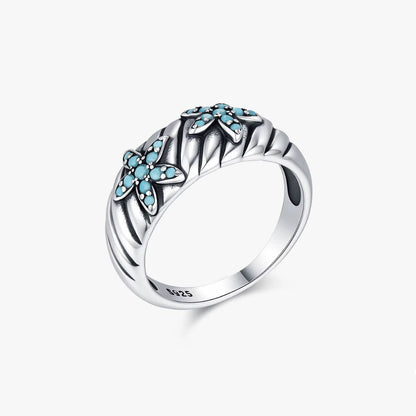 Turquoise Ocean Starfish Ring Sterling Silver