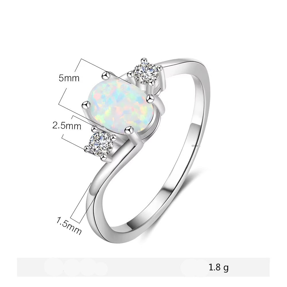 Opal ring Sterling Silver
