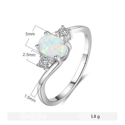 Opal ring Sterling Silver