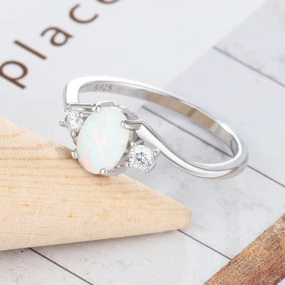 Opal ring Sterling Silver
