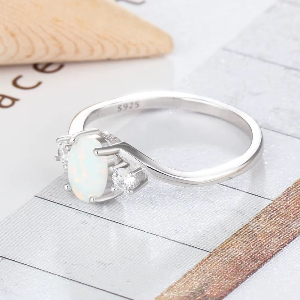 Opal ring Sterling Silver