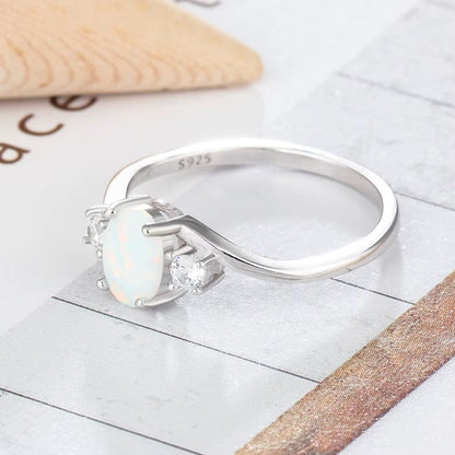 Opal ring Sterling Silver