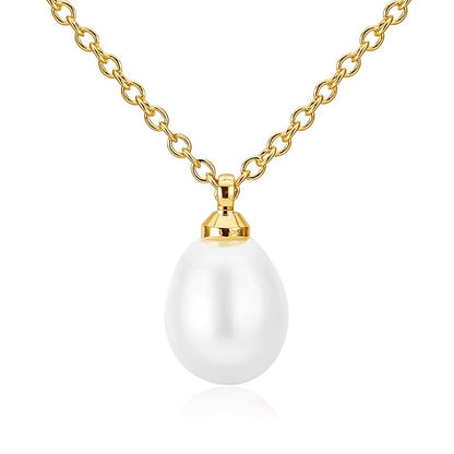 Freshwater Pearl Drop Necklace - Sterling Silver
