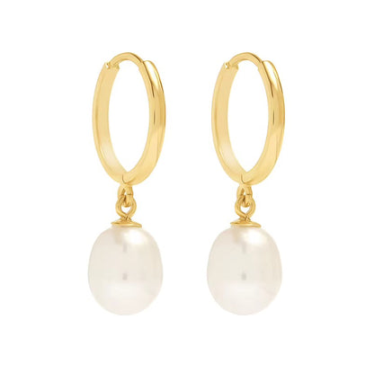 Freshwater Pearl Dangle Earrings — Sterling Silver