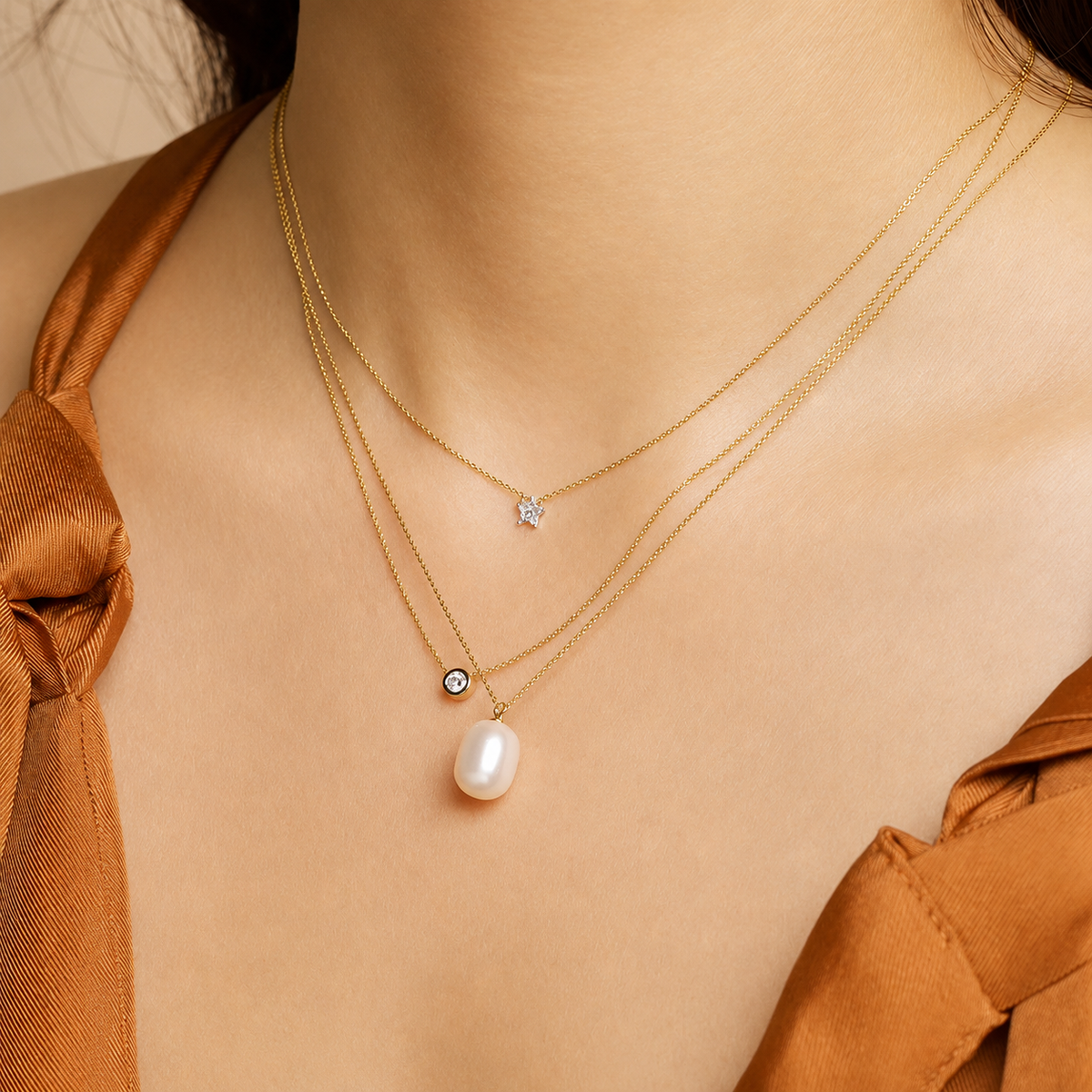 Freshwater Pearl Drop Necklace - Sterling Silver