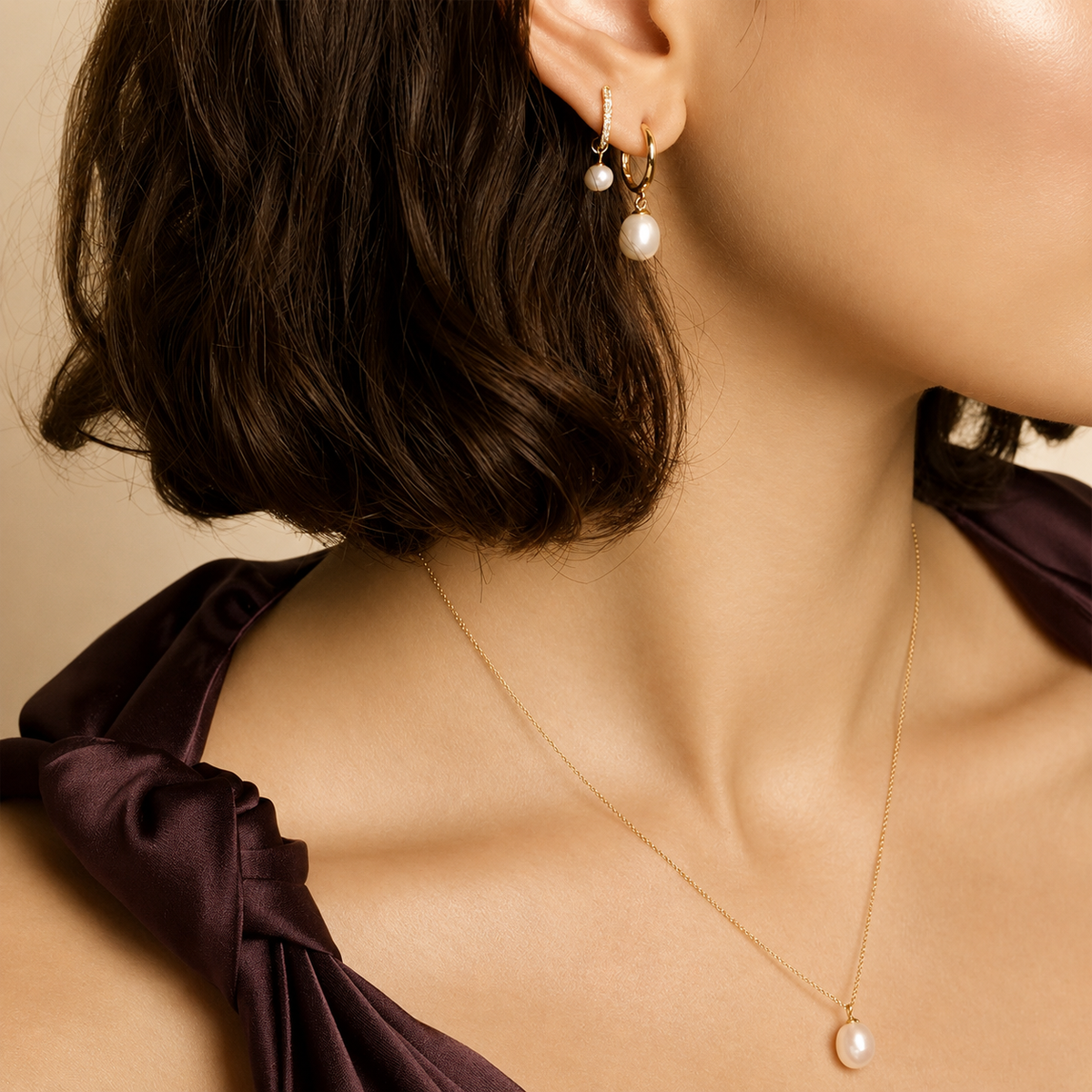 Freshwater Pearl Dangle Earrings — Sterling Silver, photo 3