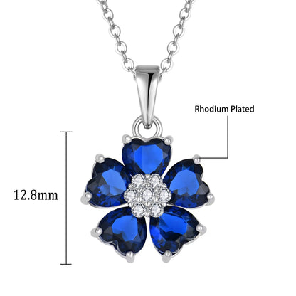 Blue Heart CZ Necklace