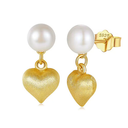 Pearl & Heart Earrings