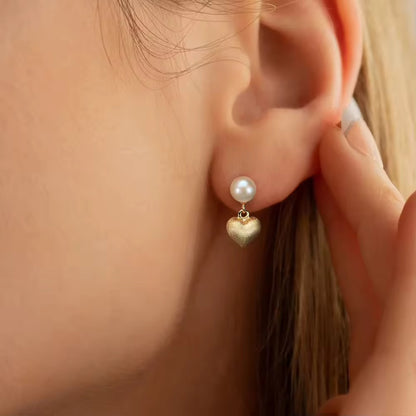 Pearl & Heart Earrings