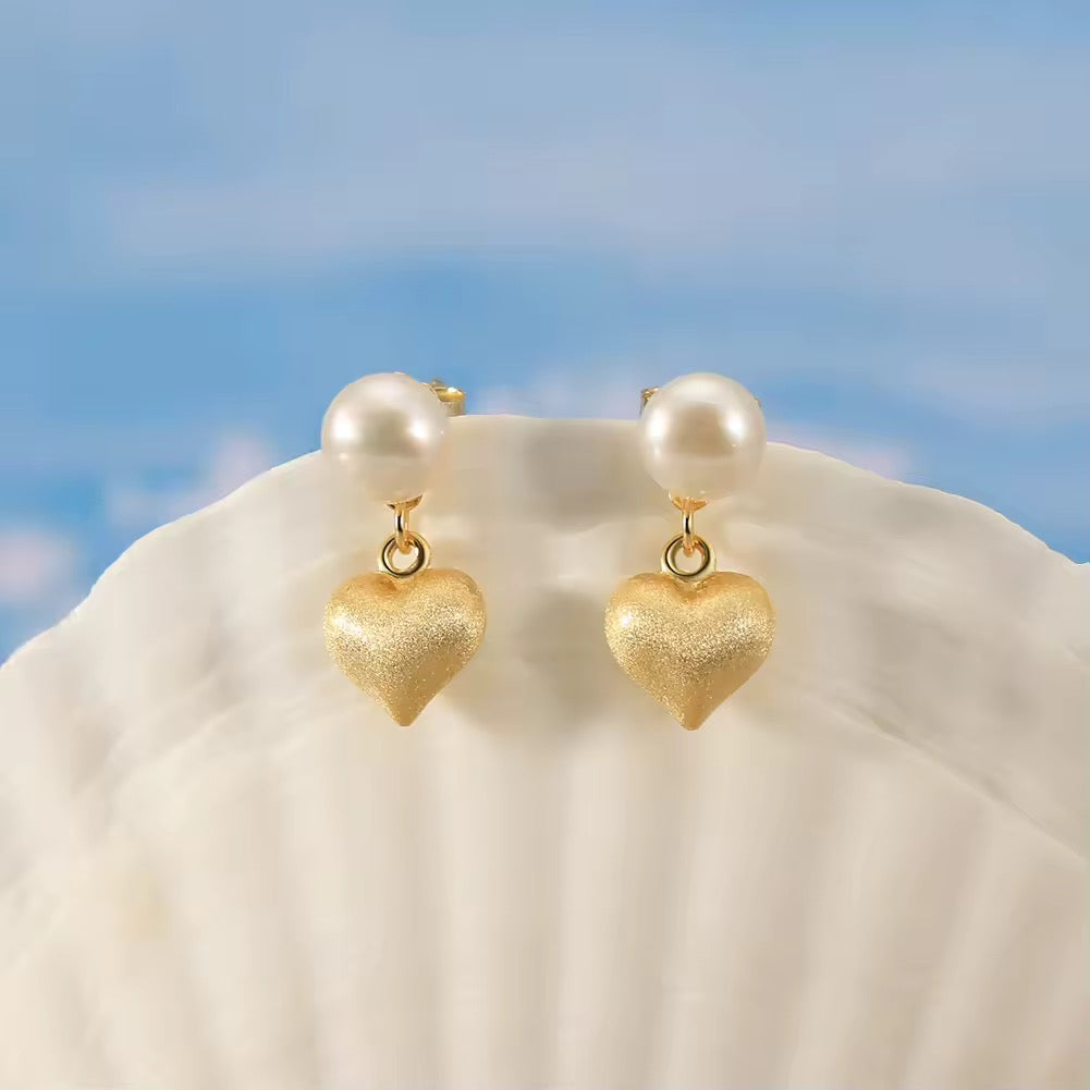 Pearl & Heart Earrings