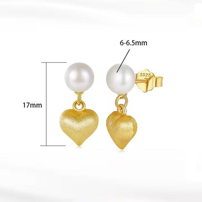 Pearl & Heart Earrings