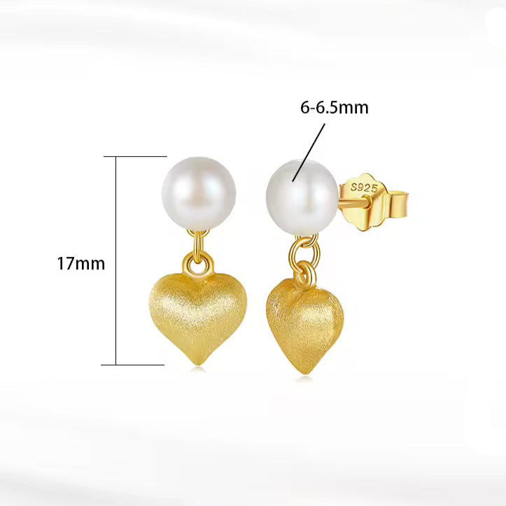 Pearl & Heart Earrings