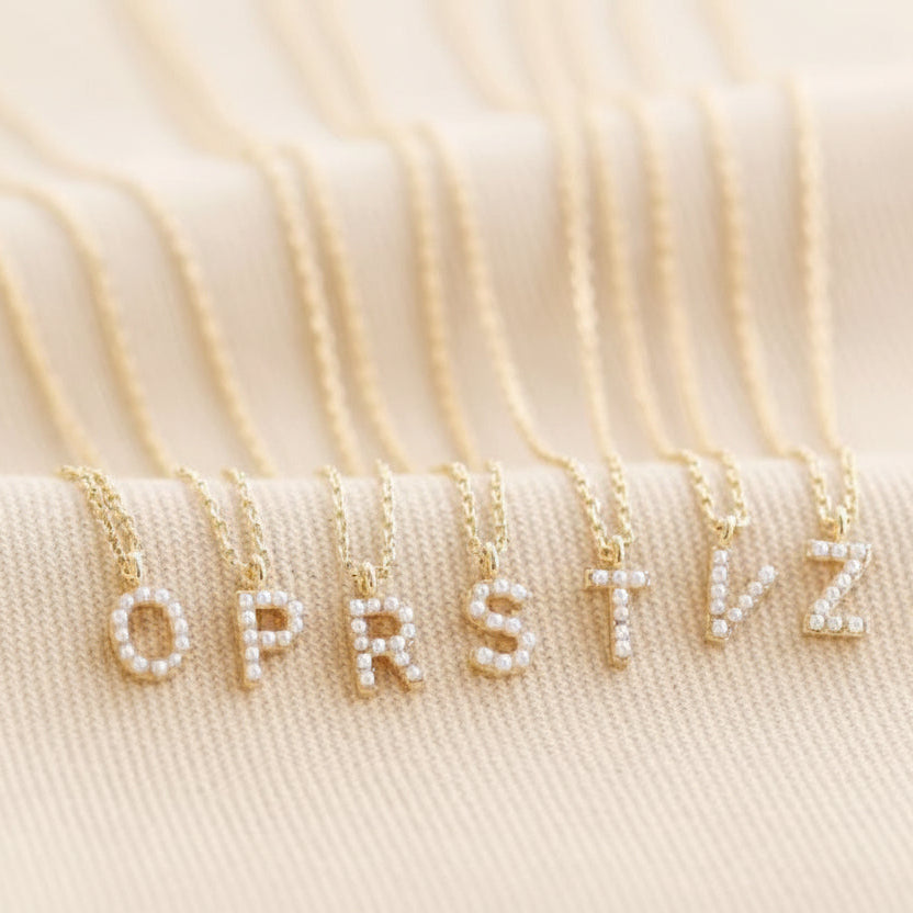 Shell Pearl Initial Necklace