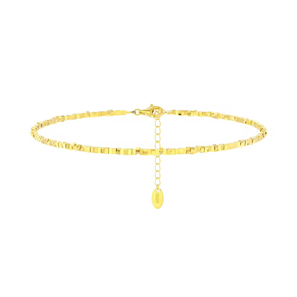 Anklet with square beads