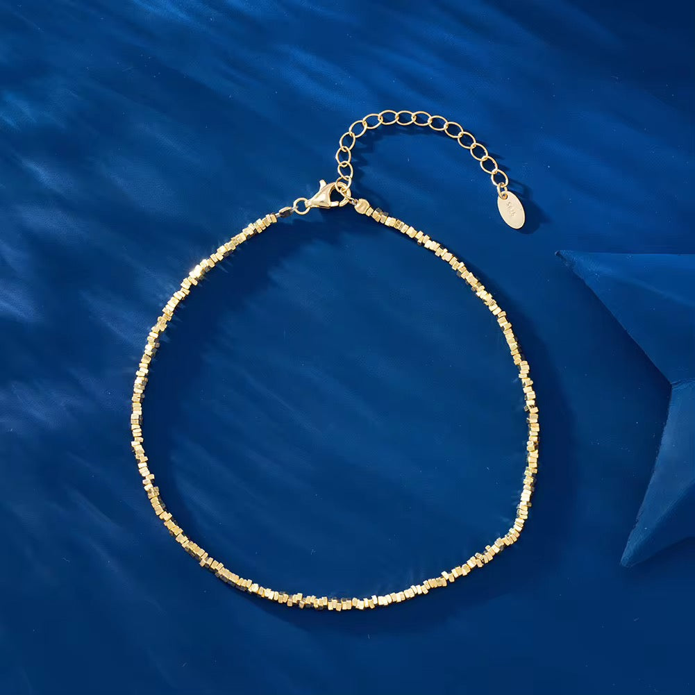 Anklet with square beads