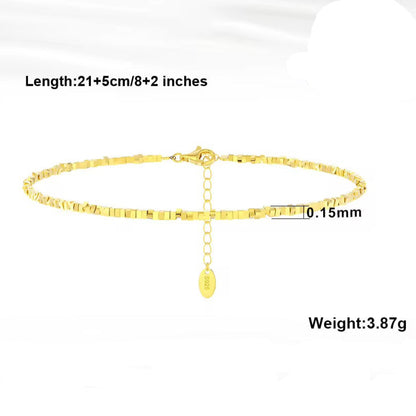 Anklet with square beads