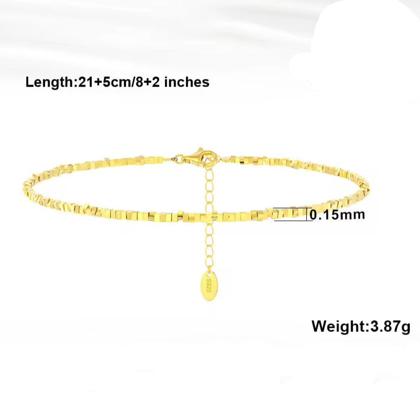 Anklet with square beads