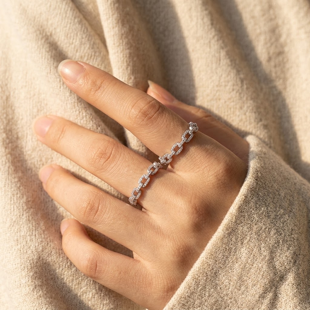 Cuban Link Ring Sterling Silver