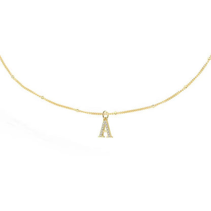 Initial Letter Necklace A Sterling Silver