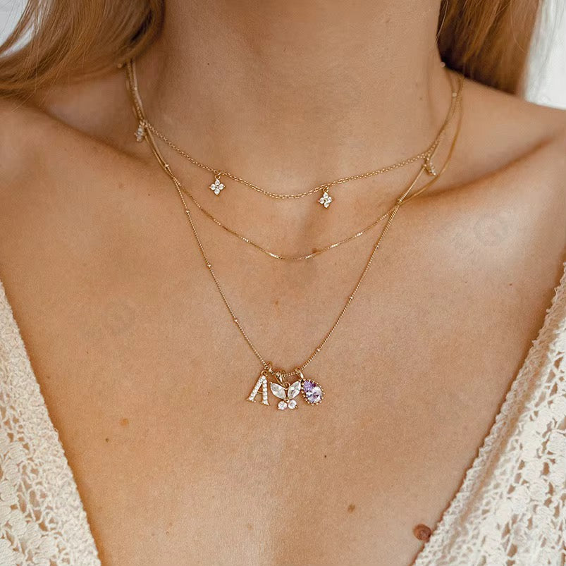 Initial Letter Necklace A Sterling Silver