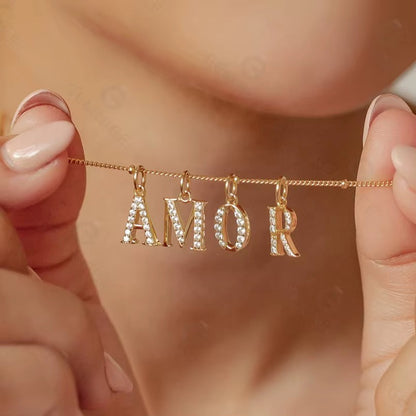 Initial Letter Necklace A Sterling Silver