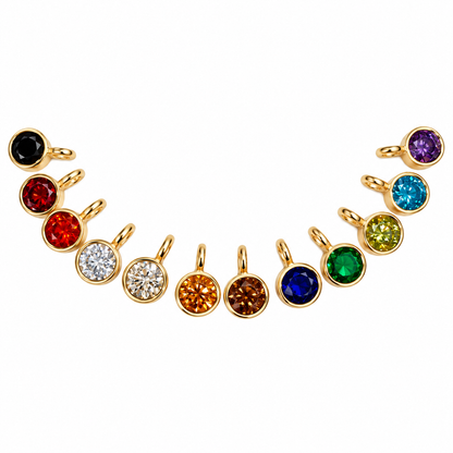 Colour CZ Charm, Gold-Plated