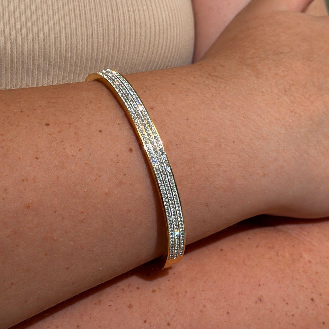 Bangle on wrist 