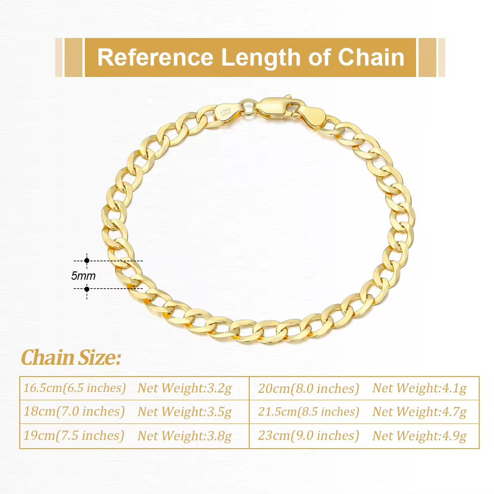 Cuban Link Chain Bracelet for Men & Women
