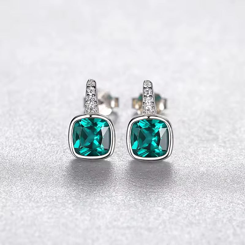 Tiny Emerald Green Stud Earrings