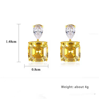 Square CZ Stud Earrings