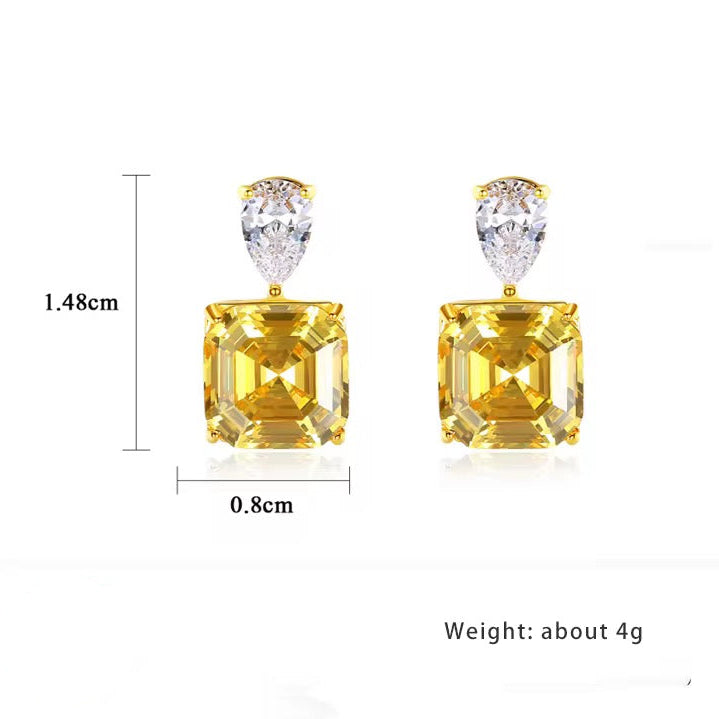 Square CZ Stud Earrings