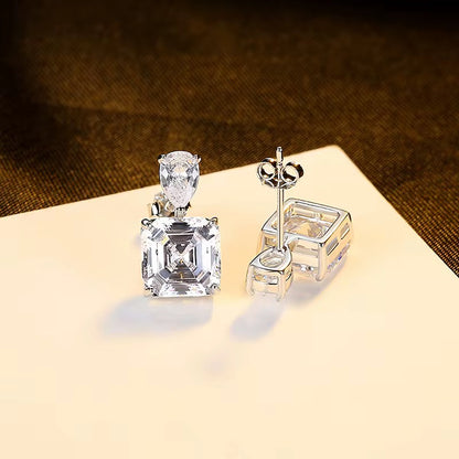 Square CZ Stud Earrings