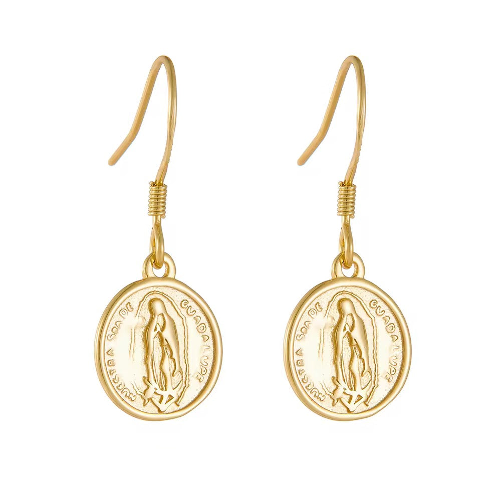 Retro Circle Coin Earrings