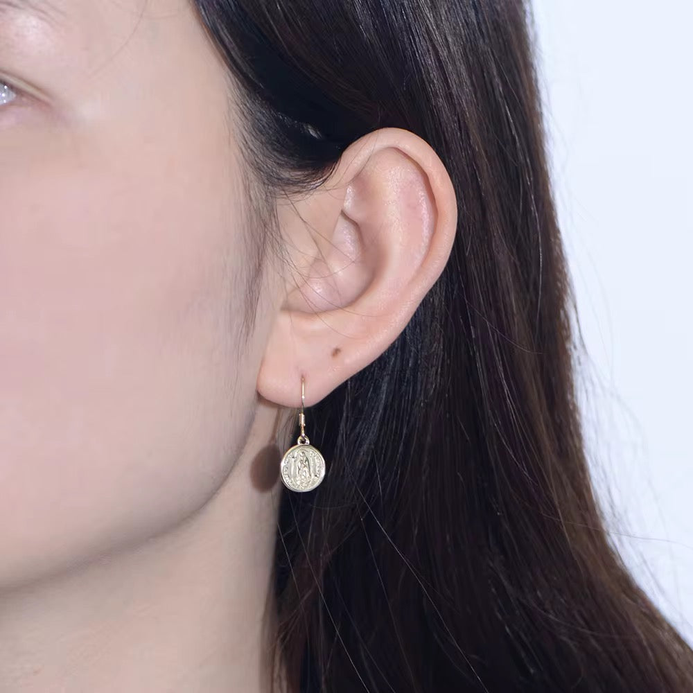 Retro Circle Coin Earrings