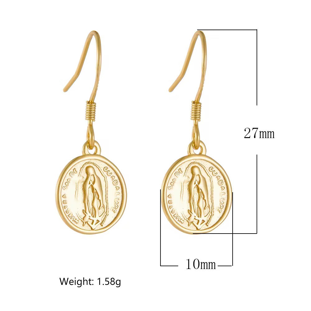 Retro Circle Coin Earrings