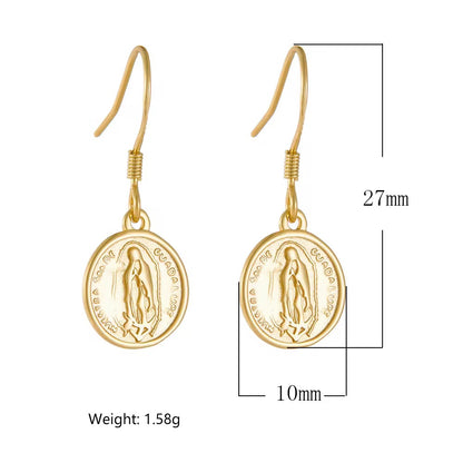 Retro Circle Coin Earrings