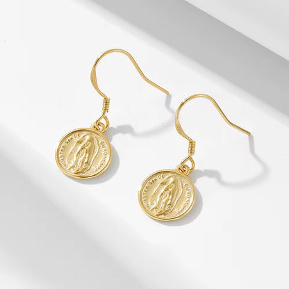 Retro Circle Coin Earrings