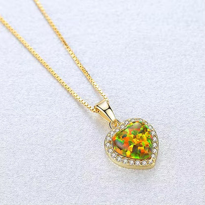 Heart Opal Necklace